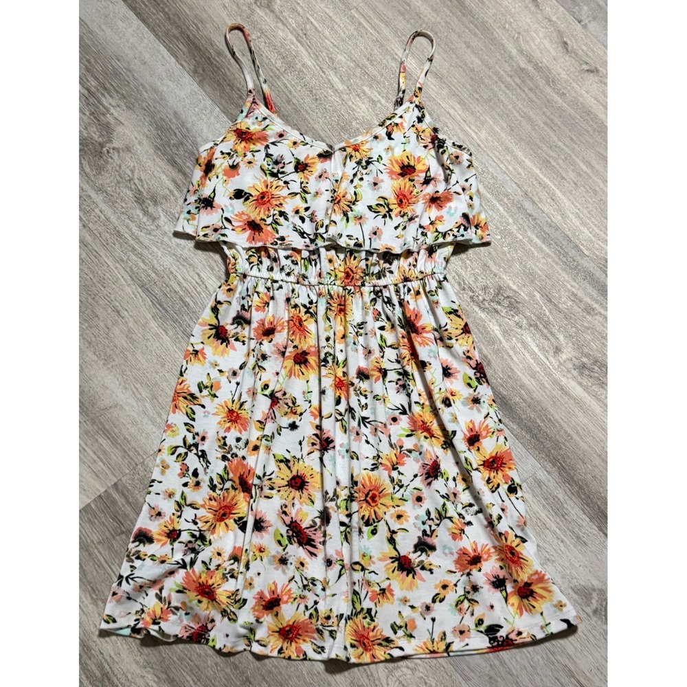 American Rag Floral Print Ruffle Mini Dress Sun Dress XS